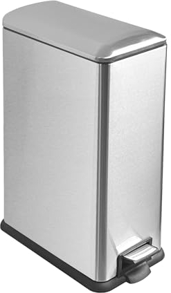 JM ·YIPENG Küchenmülleimer 45L,Rechteckiger Tretmülleimer mit Deckel Mülleimer aus Edelstahl,Schlank Mülleimer mit inneneimer abfallbehälter fürs bad,Schlafzimmer,Lernzimmer,Küchen