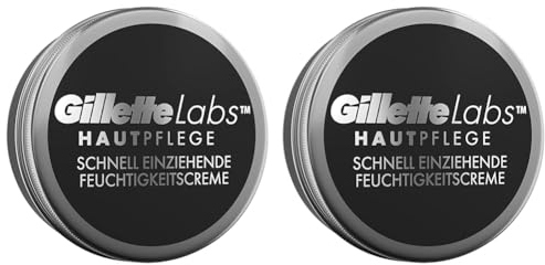 Gillette Labs Bart- & Gesichtspflege Feuchtigkeitscreme für Männer (100 ml), Feuchtigkeit & Beruhigung mit Niacinamide (Vitamin B3) + Seetang, Geschenk für Männer (Packung mit 2)