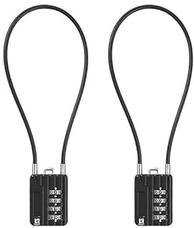 RESET-200 4-Digit Combination Cable Padlock, 3 mm, 30 cm, 2 Pack