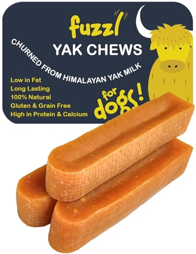 Fuzzl Yak Kaukäse für Hunde - 3er Pack - 210g -Hundeleckerli aus Himalaya Yak Milch