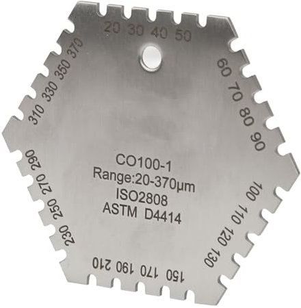 Medidor de Espesor de Película Húmeda, Medidor de Espesor de Tarjeta de Peine de Película Húmeda, Hexagonal de Acero Inoxidable, Medición de Espesor de Película de Pintura, Espesor