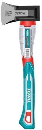 TOTAL - Hacha con Mango de Fibra | Filo de Acero al Carbono | Agarre Cómodo y Corte Preciso | para Tareas de Bricolaje, Camping y Jardinería | Peso: 600 g