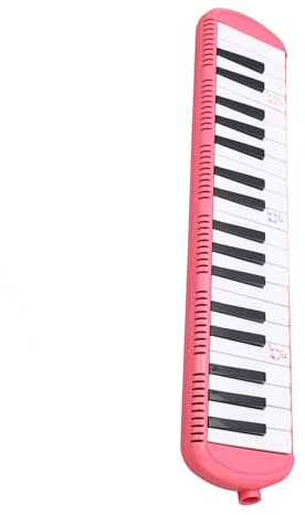 SPYMINNPOO Instrumento de viento ergonómico de 37 teclas para práctica de principiantes, azul/rosa/negro, con bolsa y paño, adecuado para niños o amantes de la melódica (rosa)