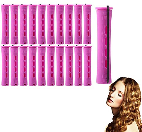 KIMISS Juego de 20 Varillas para Permanente del Cabello, 5 Tamaños de Rulos para el Cabello con Ondas Frías para Rizos sin Esfuerzo, Varillas para Permanente No Calentadas para Herramientas de