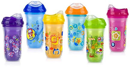 Nuby Bottles, No-Spill, Insulated Cool Sipper, Step 4, 9 Oz, 18M+, 1 ct (Pack of 2)