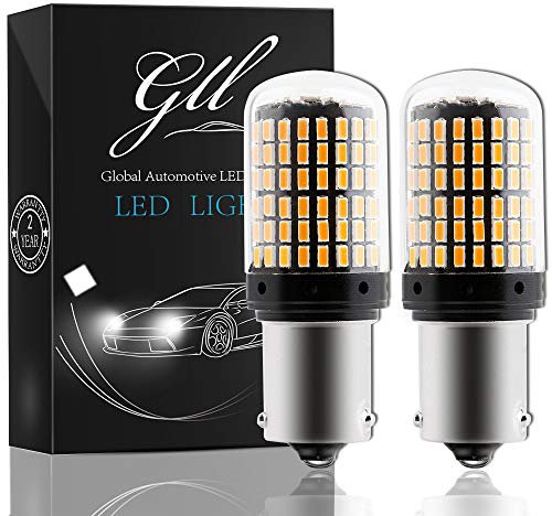 GLL 2PCS Ampoule LED BA15S 12V 1156 P21W Ampoule Clignotant Orange 900LM pour Feux Clignotants de Voiture [Non Canbus]
