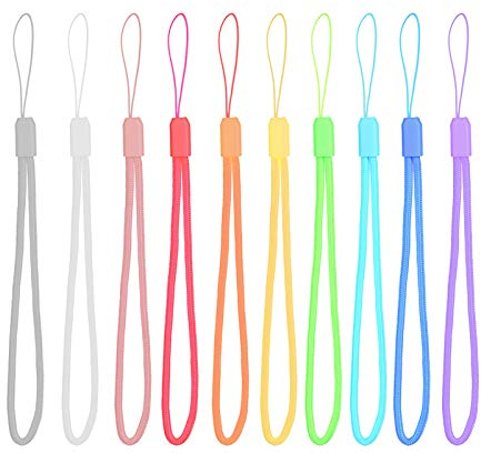 ENUODA 10 Stück Handschlaufe Lanyard Nylon Mehrfarbig Handgelenk Trageband Weiche Paracord Handschlaufe Kurz für Taschenlampe, Handy, USB-Stick, Kamera, Schlüsselanhänger