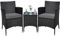 Yaheetech Balkonmöbel Set, Gartenmöbel-Set 3 TLG. inkl. 2 Stühle mit Sitzkissen & Tisch, Terrassenmöbelset Gartensitzgruppe Lounge Set aus PE-Polyrattan für Balkon/Terrasse