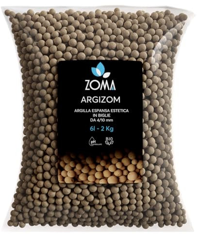 ZOMA Argilla Espansa per Piante in Vaso, Palline Argilla a Grana Piccola per Drenaggio e Areazione, Argilla espansa per Idroponica e Decorazione Estetica Senza Colorazione Chimica (6Litri 2KG)