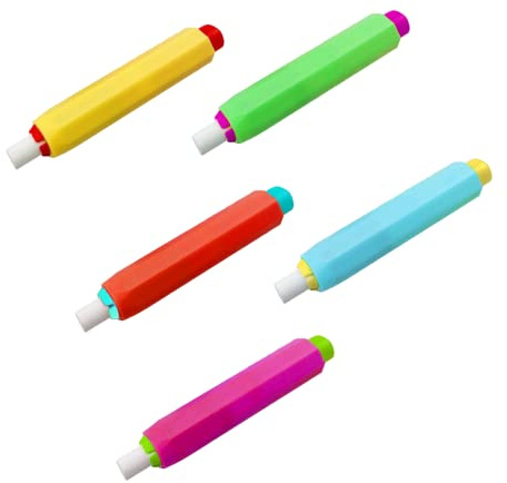 5 Pcs Plastique Porte-Craie, Réglable, Coloré, pour Bureau, Maison