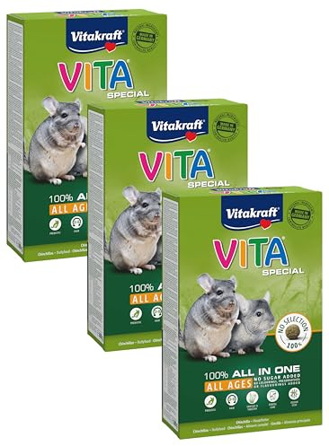 Vitakraft Vita Spécial - Alimentation complète pour Chinchillas - 600g (Lot de 3)