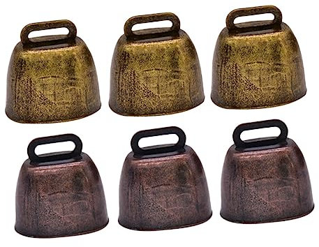 COOPHYA 1 Set Campana di Mucca Pecora Cavallo Campanacci delle Mucche Campanello per Cani Campana d'Epoca Eventi Campanellini Campanellino Campanacci delle Pecore Campane di Ferro 6 Pezzi