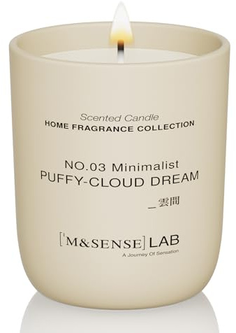 M&SENSE Scented Candles 150g Puffy Cloud Dream Natural Soy Wax Candle Long Burning Minimalist Aromatherapy Candles, Perfect Christmas Gifts for Women and Men.