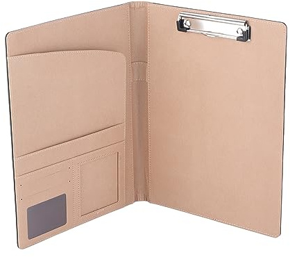 Yctze Dossier d'affaires Multifonctionnel en PU avec Emplacements pour Cartes et Porte-stylo - Design pour les Professionnels (BLACK)
