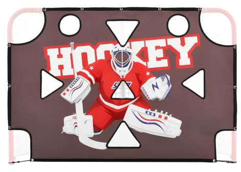 VEVOR Attrezzatura per Hockey Bersaglio Tiro Portiere per Tiratore 11 Fori, Rete Bersaglio per Allenamento Precisione di Tiro di Hockey su Ghiaccio, 1829 x 1219 mm Rete in Tessuto Oxford 600 D