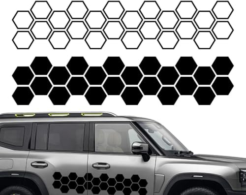 Bil Honeycomb Bildekal, Honeycomb Bil Stickers Fönster Bildekaler Cool Car | Bildekaler för Sedan Truck Cool Automotive Window Decals Honeycomb Truck Sedan SUV Bilexteriörtillbehör