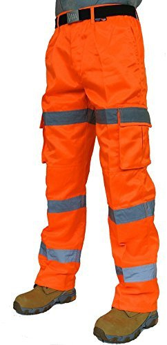 Army And Workwear 3 Band Hi Viz Combat Safety Cargo Knee Pocket Trousers