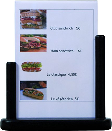 Securit Tisch Aufsteller - A5- Hartholz schwarz lackiert