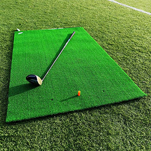 FORB Academy Golf Practice Mat [5ft x 3.2ft] | Professional Artificial Turf Hitting Mat with 3 Rubber Tees | Golf Training Aids – 13mm Thickness