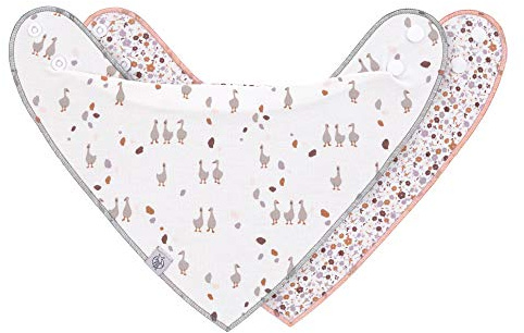 LÄSSIG 1311014842 Baby bandana/kolhals 2 st blandade små bonde gås lila aska, violett, 20 g