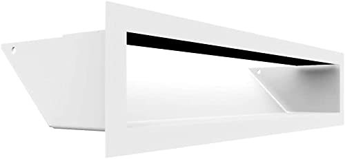 KRATKI AIR Grille de Ventilation 9x40 cm - Grille d'air Chaud Blanc, Grille d'extraction pour Ventilation de cheminée résistante à la Chaleur et Surchauffe - Sortie d’Air Chaud à 45°