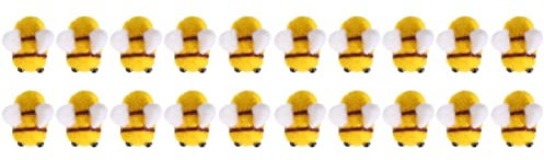 EXCEART 20 Pièces Abeille en Feutre De Laine Autocollants en Feutre Petites Abeilles Bouton Abeilles Artisanat Bricolage Abeilles en Feutre De Laine Pompons Tout- Provisions Animal