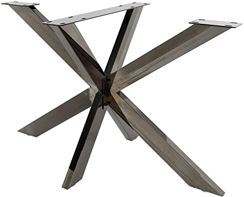 CLP Tischbeine Biloxi I Tischkufen Aus Vierkantprofilen I Höhe 71 cm I Sternförmiges Tischgestell, Farbe:Industrial schwarz, Größe:M