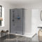 Aquariss 1000mm Walk in Wet Room Shower Enclosure 8mm Grey Easy Clean Glass Screen Panel with 300mm Return Panel Black Framed