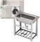 Mobile Spüle Edelstahl Spülbecken Küchenspüle Mit Wasserhahn Spülbecken Waschbecken Freistehende Spüle für den Innen- und Außenbereich, Garagen, Gartengrill usw (Größe : 47x42x75cm)