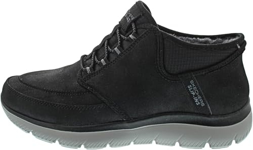 Skechers Men's Summits Siegul Slip-in Trainers, Black Suede/Charcoal Trim, 8 UK