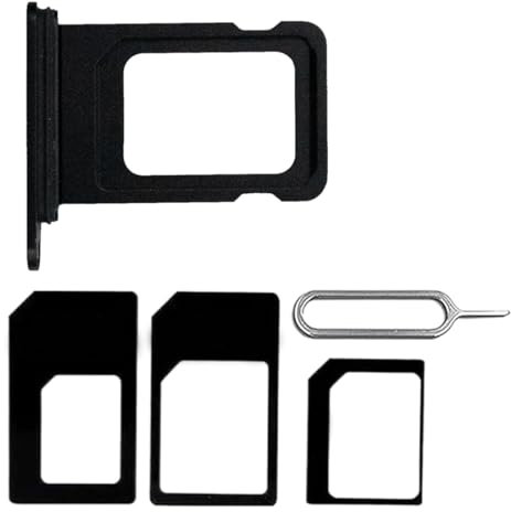 RDNKVB Erweitern Sie die Kompatibilität Ihres iPhone mit dem SIM-Tray Karten-Halter und 4-in-1 SIM-Karten-Adapter-Set - Schwarz