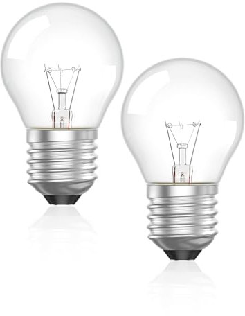 DoRight Lampadina da Forno 42W 300 Gradi E27 Dimmerabile 230V G45 Bianco Caldo 2700K Lampadina per Forno, Microonde, Sale Lampade, Resistente al Calore Lampadine, 2 pezzi