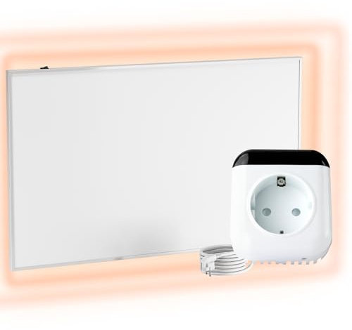 UMBRELLA® Pannello Riscaldante a Infrarossi con Termostato [TELECOMANDO + CONTROLLO WIFI] – Radiatore a Infrarossi – Pannello Riscaldante con Tecnologia Carbon Crystal – (Modello TH70 WIFI - 700W)