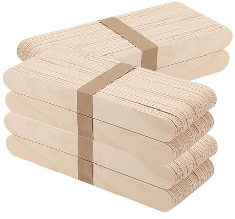 FAAING 400 Espátulas de Madera para Manualidades, Palos de Madera para Manualidades, 200 x 25 x 1,6 mm