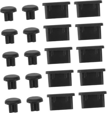 HOODANCOS Bouchon Anti PoussièRe Jack 3.5 Mm Et Type C Cache PoussièRe pour Port Audio De TéLéPhone Portable Protection Contre Sable Saleté Liquides Noir Silicone