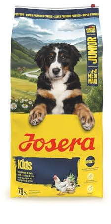 JOSERA Junior Kids pollo e riso (1 x 12,5 kg), cibo secco di alta qualità per cani in crescita di grandi dimensioni, per l'allevamento e la fornitura ottimale di cuccioli più grandi a partire dalla 6a