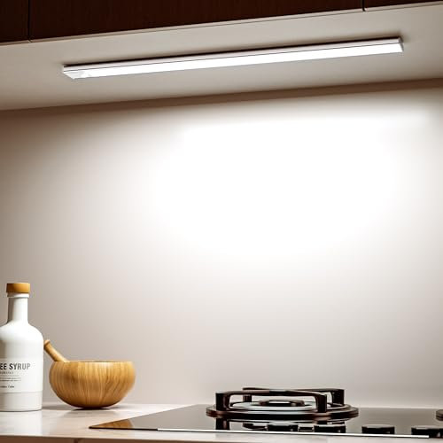 Ylatoial Luce Armadio LED, Armadio Led con Sensore di Movimento, USB Ricaricabile Magnetica Lampada, Dimmerabile Luce Led Sottopensile per Cucina Scale Corridoio Bagno Garage