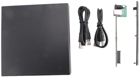 Wadakada Caja de DVD Externa de 12,7Mm Caja de DVD/CD-ROM Externa USB 2,0 para Ordenador PortáTil PC de Escritorio Unidad de Disco óPtico a