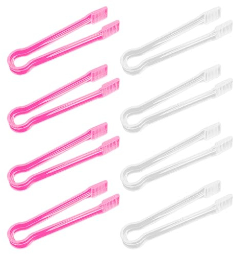 8 Pièces De Pinces À Glace En Plastique Antidérapantes, Pinces Alimentaires Antidérapantes, Pinces À Fruits Minimalistes Modernes, Pinces À Légumes Froids En Plastique, Fournitures De Cuisine.