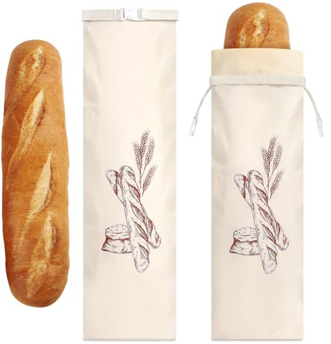 2 Piezas Bolsa Pan 70 * 20cm Bolsa de Pan Reutilizables con Forro de Cera de Abeja para Almacenamiento Pan Tostado Pan Molde Integral Verduras Panecillos Frutas Compras a Granel Apto