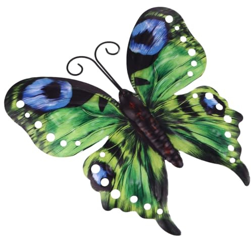 Toddmomy Arte Mural de Hierro para Jardín Decoración Colgante de Pared Grande en Color Verde Adorno Metálico Resistente para Patio y Exterior Ornamento de Arte al Aire Libre para