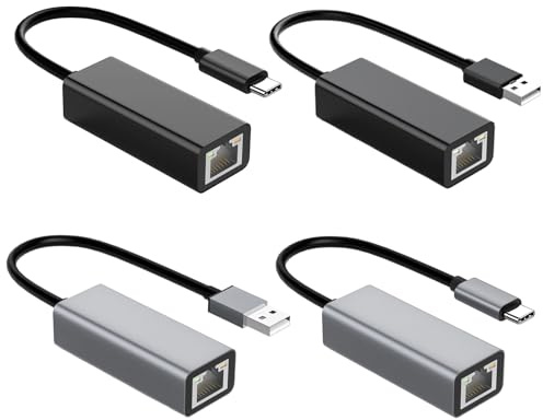 Adaptador Ethernet USB Tipo C - Conector De Red LAN Gigabit RJ45 | Dongle De A Ethernet | Adaptador Cableado De Internet De Alta Velocidad Para Pro, Laptop, Gala