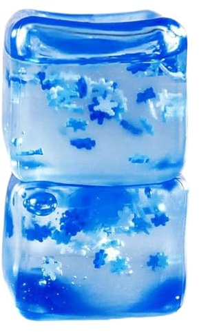 2 Piezas de Cubo de Hielo Fidget Juguete Alivio del estrés Exquisito Copo de Nieve Cubo de Hielo Bola de estrés Flexible portátil Fidget Squeeze Juguete para niños, Adultos