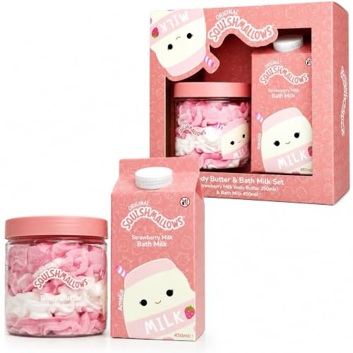 Squishmallows Strawberry Milk Body Butter & Bath Milk Set