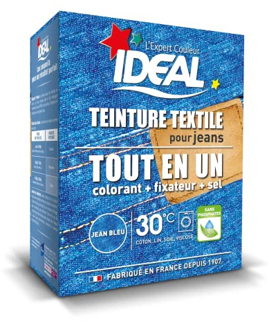 Ideal Teinture Textile Tout en un 350 g Jean Bleu