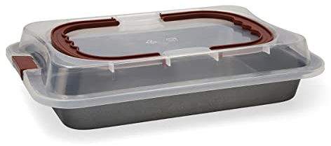 Quid Sweet Grey Molde Cake Con Tapa Acero Pintado 36x23x4,5cm Acero Carbonatado Apto Horno Antiadherente