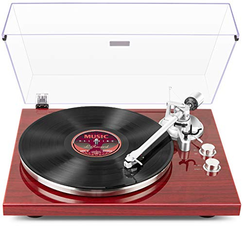 1 BY ONE Belt Drive Turntable with Bluetooth Connectivity, Built-in Phono Pre-amp, USB Digital Output Vinyl Stereo Record Player with Magnetic Cartridge, 33 or 45 RPM