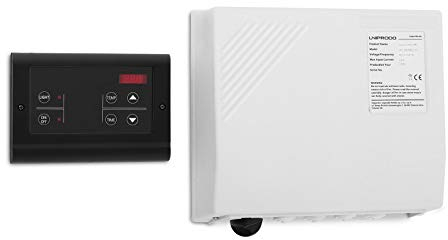 Uniprodo UNI_SAUNA_C01 Commande Pour poêle à sauna UNI_SAUNA_6.0KW et UNI_SAUNA_9.0KW Écran LED Montage mural Accessoire sauna Pierre pour sauna Poele sauna Sauna Pierre sauna