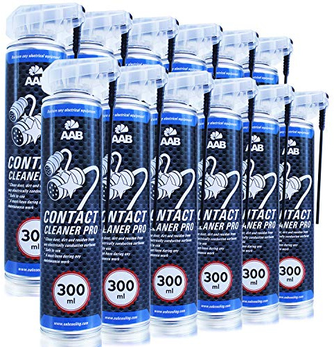 AABCOOLING Contact Cleaner PRO 300ml - Värdepaket - 12 st - Snabbtorkande, Icke-Ledande Avfettningsmedel för Elektronik, Kretskortsrengöring, Konserveringsmedel för Elektronikkomponenter