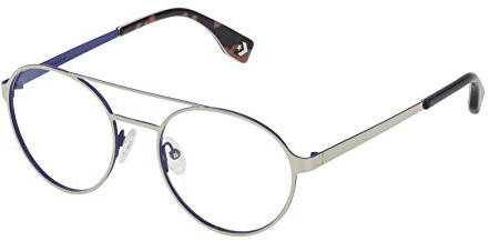 Converse Herren VCO068Q500E70 Sonnenbrille, Shiny Palladium W/Blue Part, 50/20/145